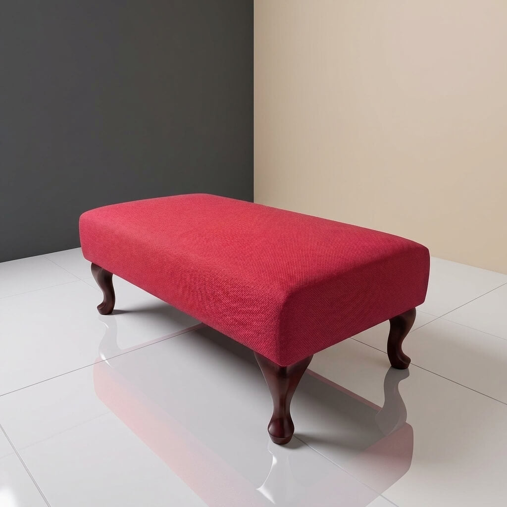 Premium upholstered coffee table ottoman with handcrafted fabric finish