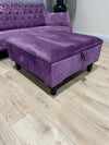 Purple Aubergine Square Plain Ottoman Storage | Purple Velvet Footstool And Pouffe UK