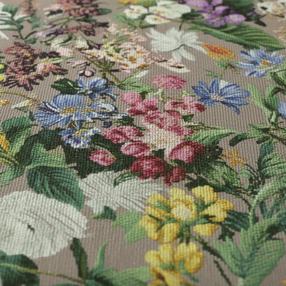 Rectangular Upholstered Footrest with Artistic Multi-Toned Pattern