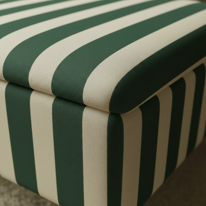 Rectangular storage bench with high-density foam and solid wood frame