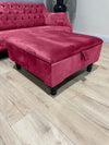 Maroon Square Plain Ottoman Storage | Red Foot Rest For Living Room