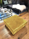 Mustard Gold Square Plain Ottoman Storage | Gold Foot Rest For Living Room