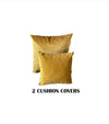 2 x mustard gold cushion covers