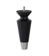 Black wooden leg with silver cap