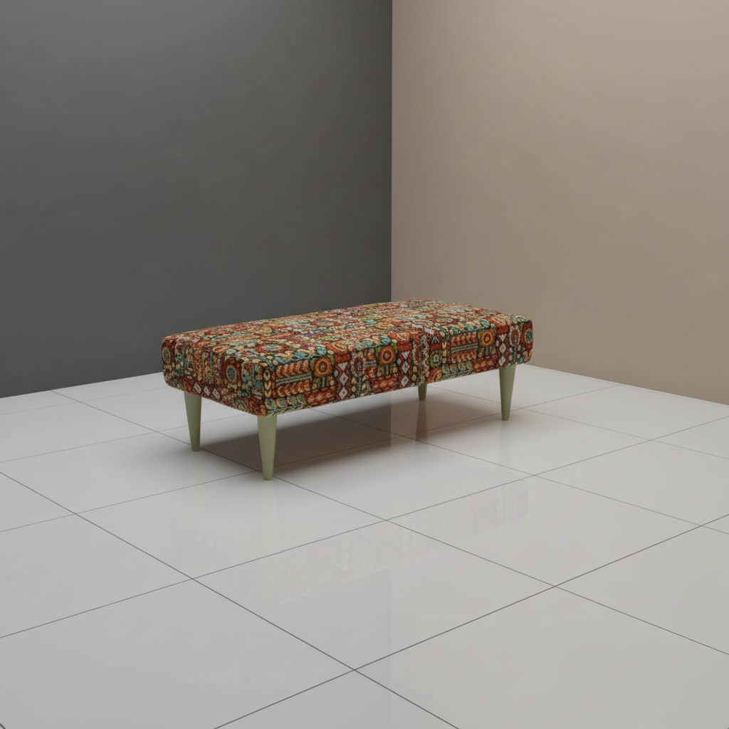 Sleek fixed-top bench with high-density foam for firm seating