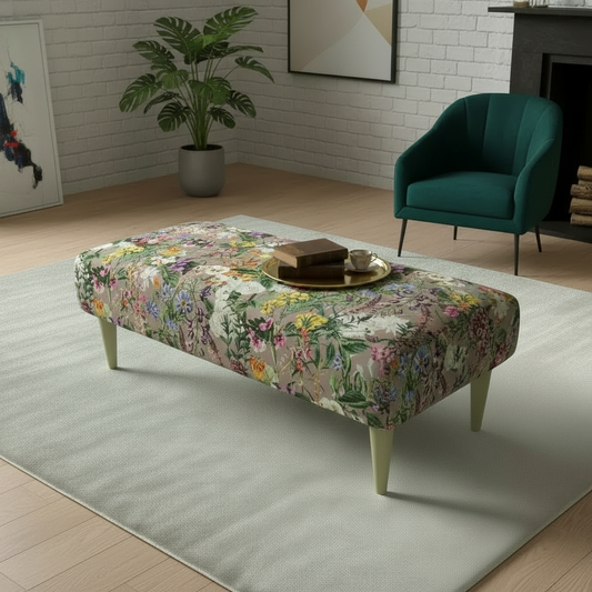 Stylish Living Room Footrest in Abstract Art Style Fabric