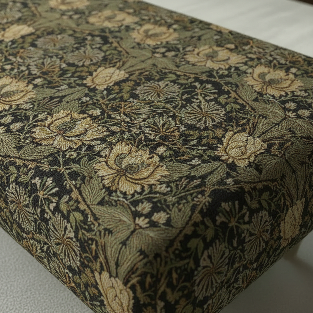 Stylish compact footrest for modern UK homes with designer pattern