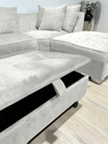Creamy white Square Plain lid coffee table Ottoman Storage | Footrest for Living Room