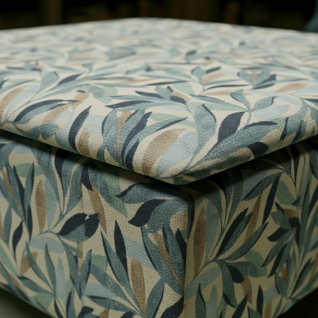 High-Density Foam Cushioned Ottoman & Coffee Table – Multi-Toned Designer Seating with Storage | Handcrafted UK Centrepiece