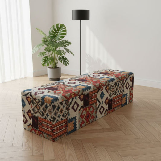 Abstract Style Ottoman Blanket Box Hand - Finished UK Made - ISTOOLS