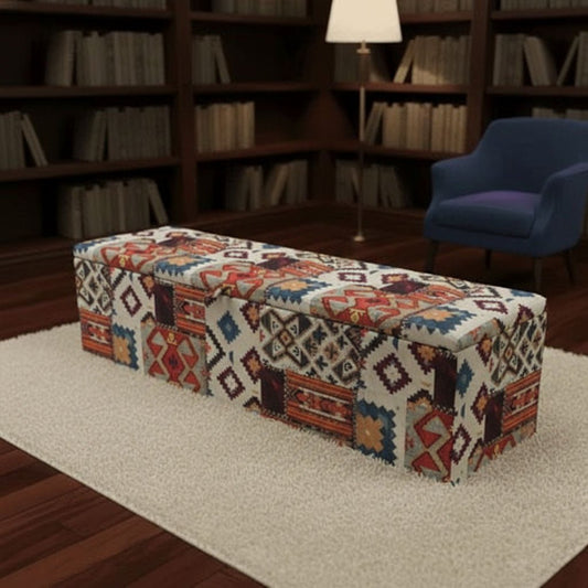 Abstract Style Ottoman Blanket Box Hand - Finished UK Made - ISTOOLS