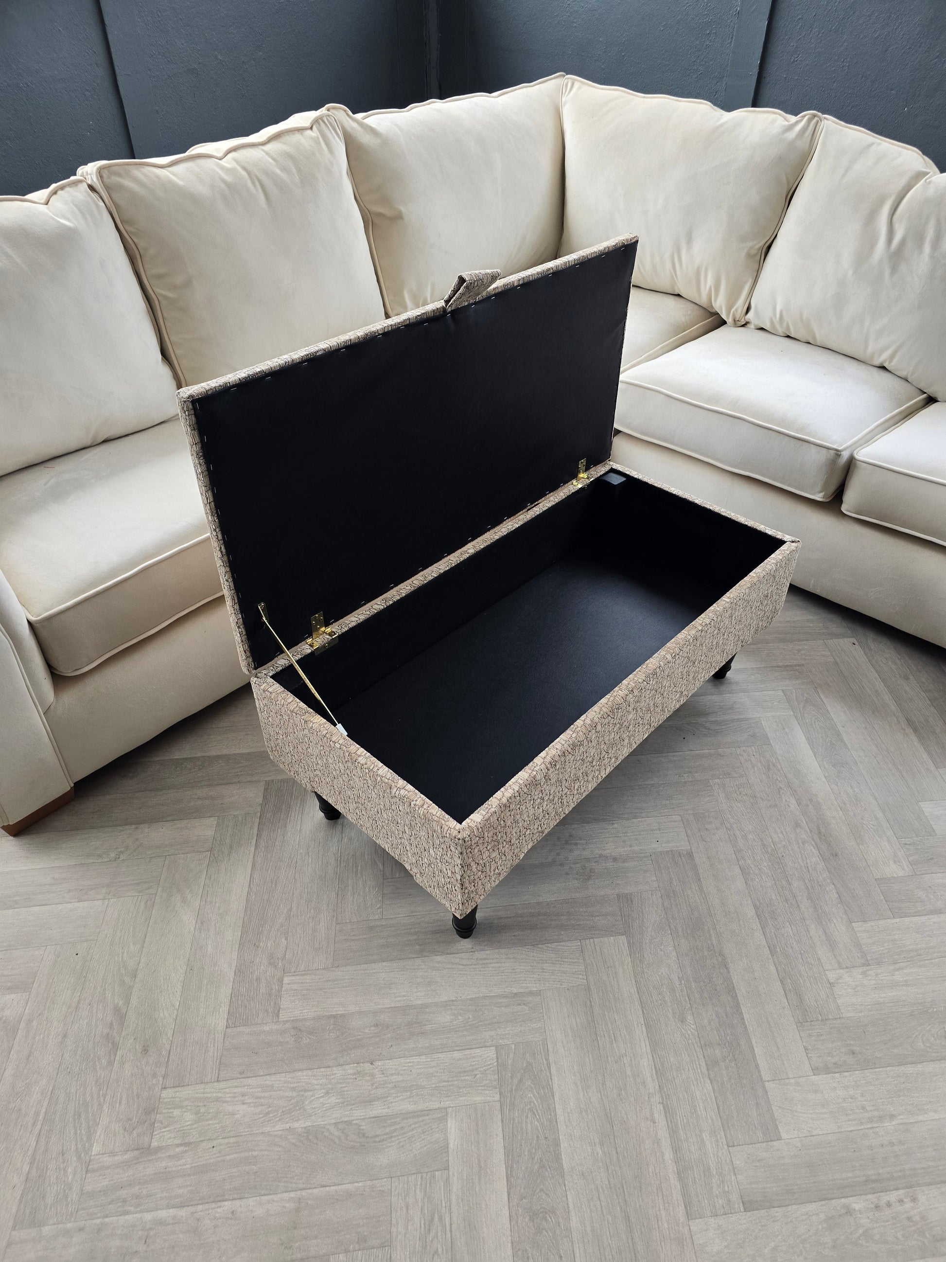 Animal print cream pattern coffee table storage Footstool Pouffe | seat bench - ISTOOLS