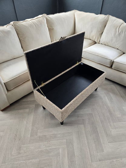 Animal print cream pattern coffee table storage Footstool Pouffe | seat bench - ISTOOLS