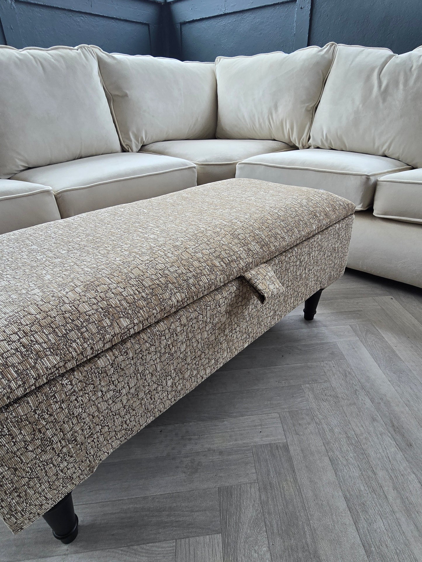 Animal print cream pattern coffee table storage Footstool Pouffe | seat bench - ISTOOLS