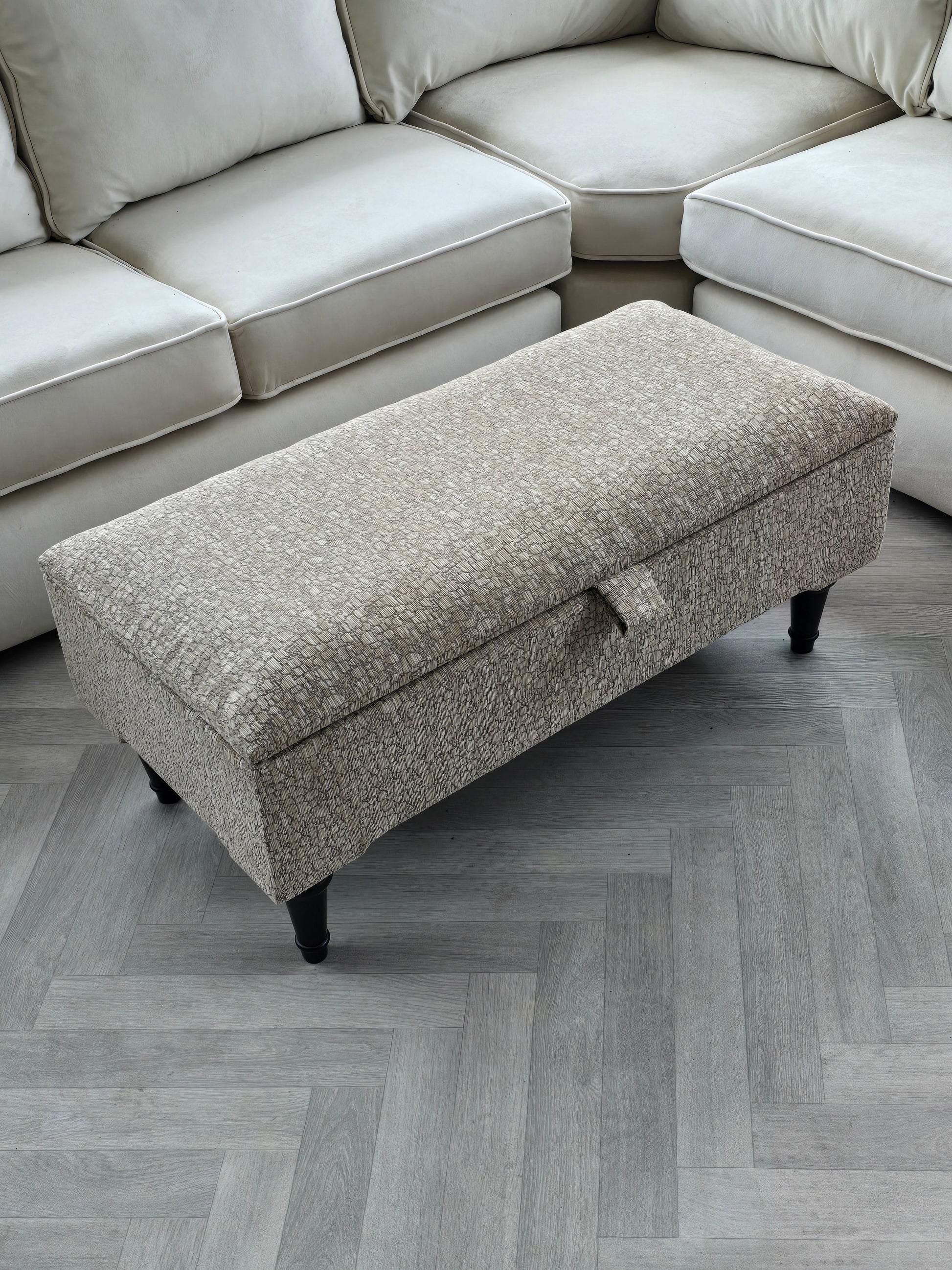 Animal print cream pattern coffee table storage Footstool Pouffe | seat bench - ISTOOLS