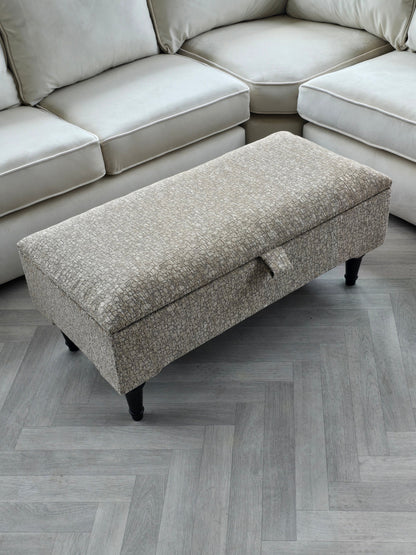 Animal print cream pattern coffee table storage Footstool Pouffe | seat bench - ISTOOLS