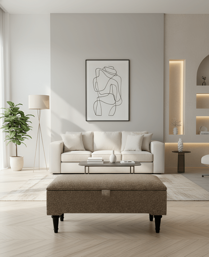 Animal print cream pattern coffee table storage Footstool Pouffe | seat bench - ISTOOLS