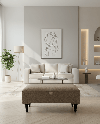 Animal print cream pattern coffee table storage Footstool Pouffe | seat bench - ISTOOLS