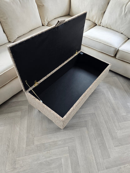 Animal print cream pattern coffee table storage Footstool Pouffe | seat bench - ISTOOLS