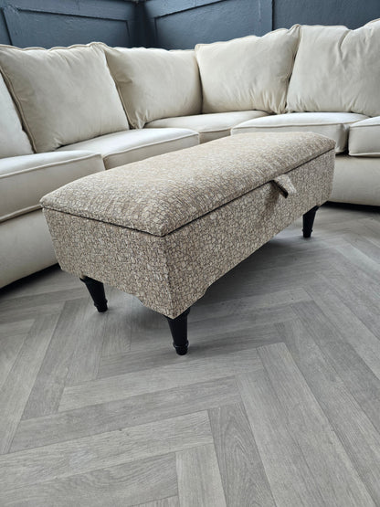 Animal print cream pattern coffee table storage Footstool Pouffe | seat bench - ISTOOLS