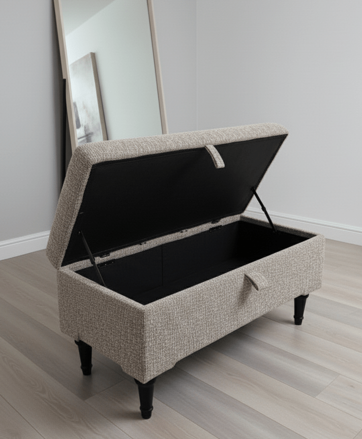 Animal print cream pattern coffee table storage Footstool Pouffe | seat bench - ISTOOLS