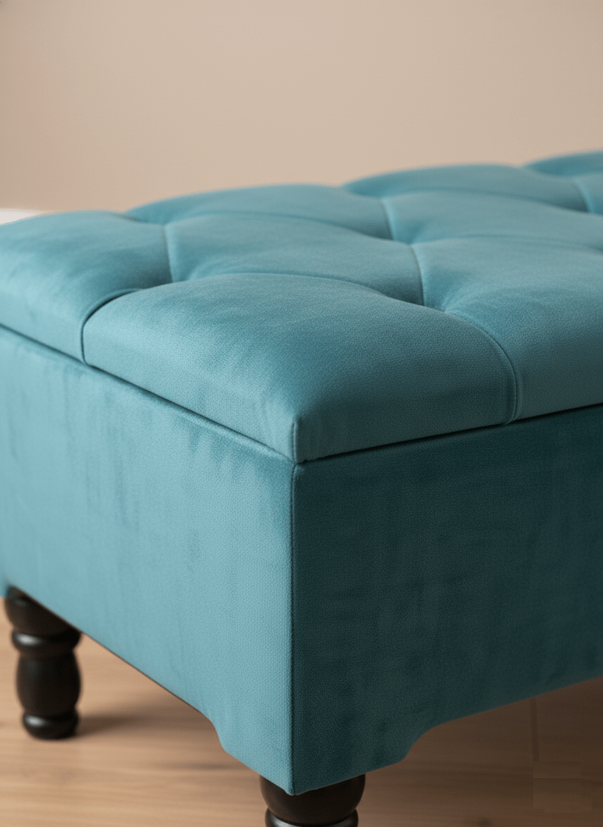 Aqua Coffee Table Ottoman Storage | Living Room Storage Bench Seat - ISTOOLS