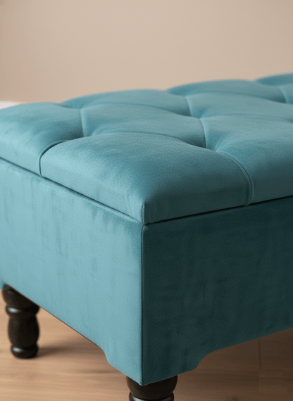 Aqua Coffee Table Ottoman Storage | Living Room Storage Bench Seat - ISTOOLS