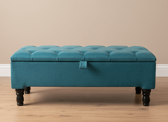 Aqua Coffee Table Ottoman Storage | Living Room Storage Bench Seat - ISTOOLS