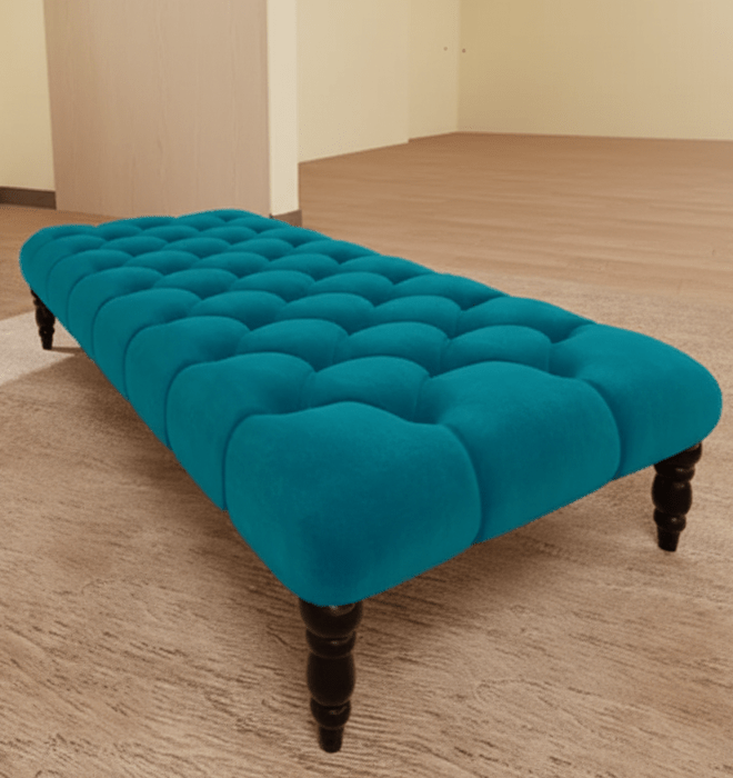 Luxury Chesterfield tufted footstool for living room seating - ISTOOLS