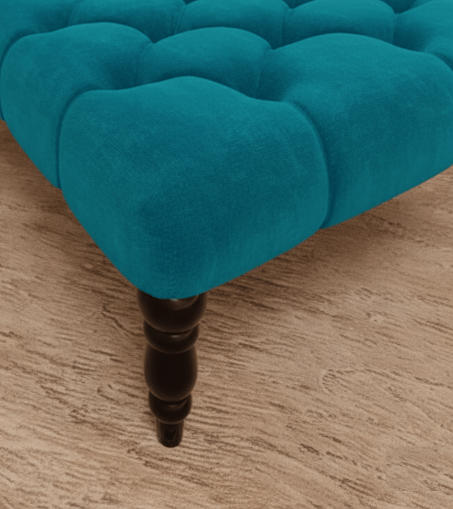 Aqua Coffee table upholstered chesterfield footstool - ISTOOLS