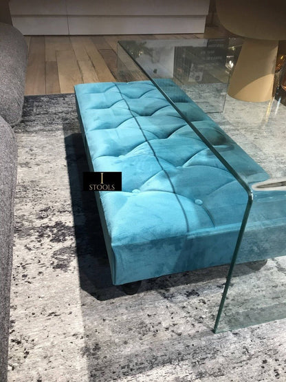 Aqua Footstool Bench | Aqua Chesterfield Bench | Aqua Ottoman Footrest - ISTOOLS