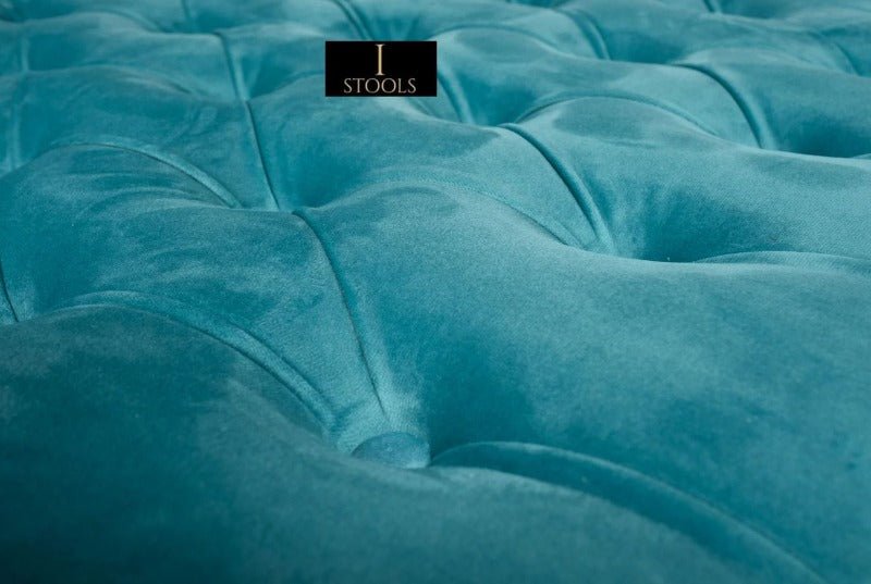 Aqua Footstool Bench | Aqua Chesterfield Bench | Aqua Ottoman Footrest - ISTOOLS