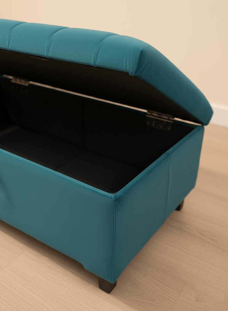 Aqua Storage Box Bench | Ottoman Bench | Line Panel Lid Coffee Table - ISTOOLS