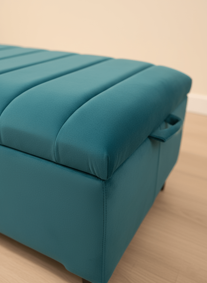 Aqua Storage Box Bench | Ottoman Bench | Line Panel Lid Coffee Table - ISTOOLS