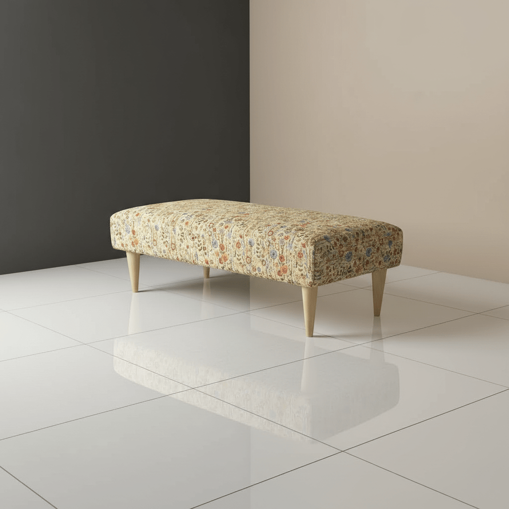 Artisan Crafted Stitched Ottoman Footrest for Lounge – Multi - Functional Bench & Coffee Table - ISTOOLS