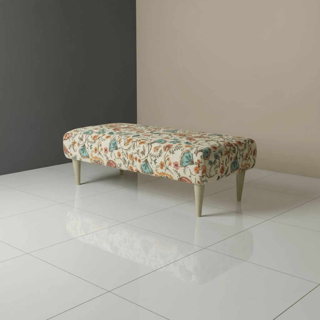 Artistic Living Room Pouffe – Long Upholstered Footstool for Stylish Seating & Coffee Table - ISTOOLS
