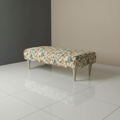 Artistic Living Room Pouffe – Long Upholstered Footstool for Stylish Seating & Coffee Table - ISTOOLS