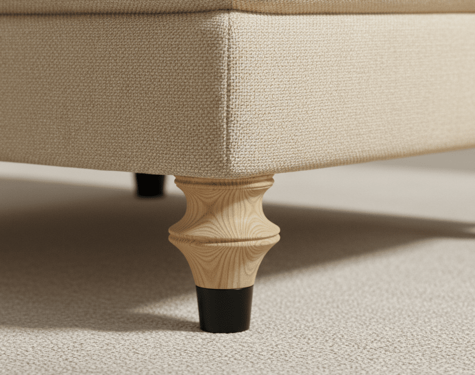 Ash natural finish black cap wood