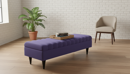 Romo Panel Storage Ottoman Bench Seat – Hidden Storage Coffee Table for Living Room UK