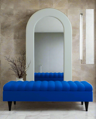 Blue Romo Panel Ottoman Coffee Table Bench seat