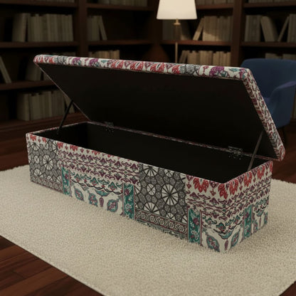 Bespoke Bedroom Blanket Box Storage Ottoman Patterned Fabric - ISTOOLS