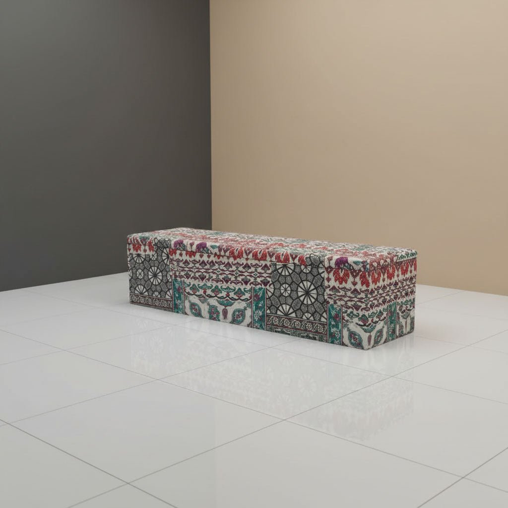Bespoke Bedroom Blanket Box Storage Ottoman Patterned Fabric - ISTOOLS