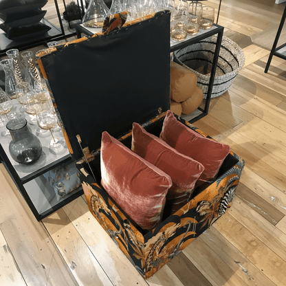 Bespoke Compact Tufted Footstool Plain Velvet Buttoned bec - ISTOOLS