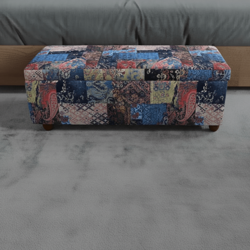 Bespoke End of Bed Storage Ottoman Nature - Inspired Pattern - ISTOOLS