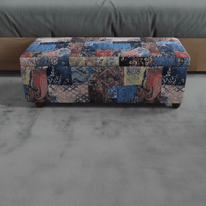 Bespoke End of Bed Storage Ottoman Nature - Inspired Pattern - ISTOOLS