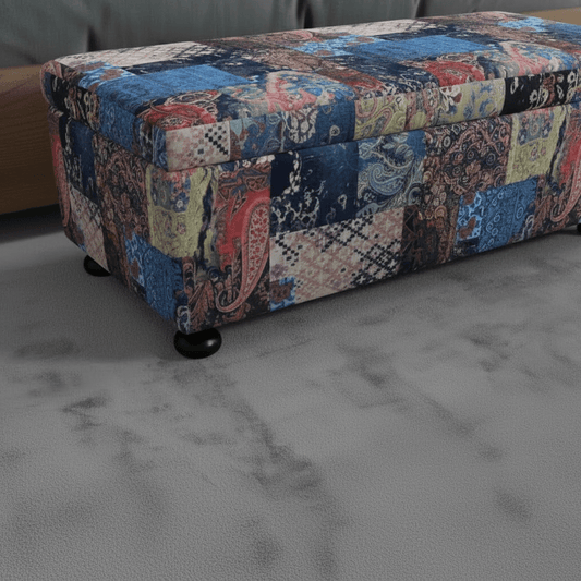 Bespoke End of Bed Storage Ottoman Nature - Inspired Pattern - ISTOOLS