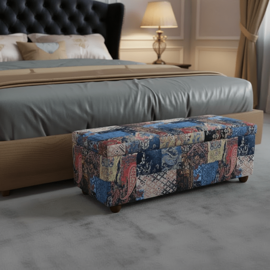 Bespoke End of Bed Storage Ottoman Nature - Inspired Pattern - ISTOOLS