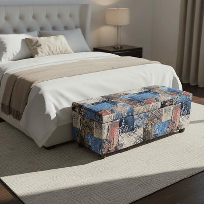 Bespoke End of Bed Storage Ottoman Nature - Inspired Pattern - ISTOOLS