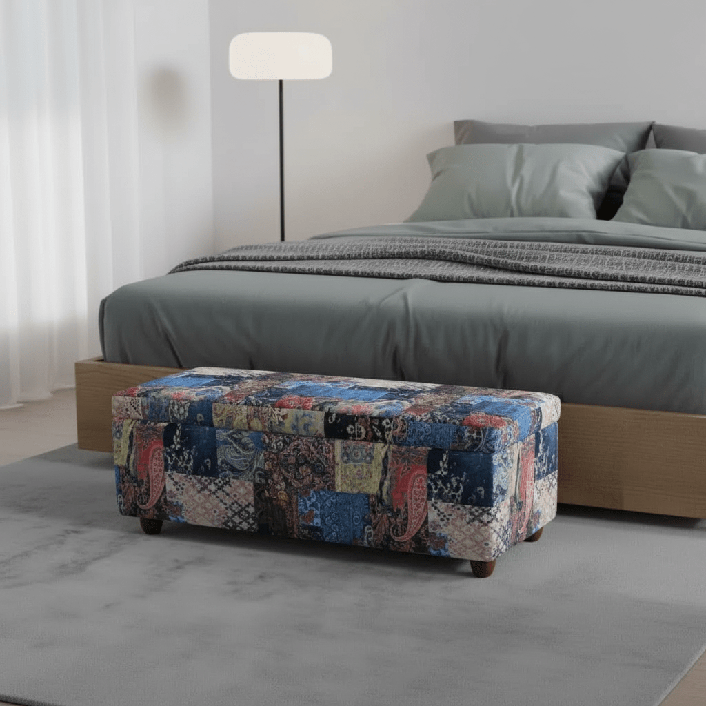 Bespoke End of Bed Storage Ottoman Nature - Inspired Pattern - ISTOOLS