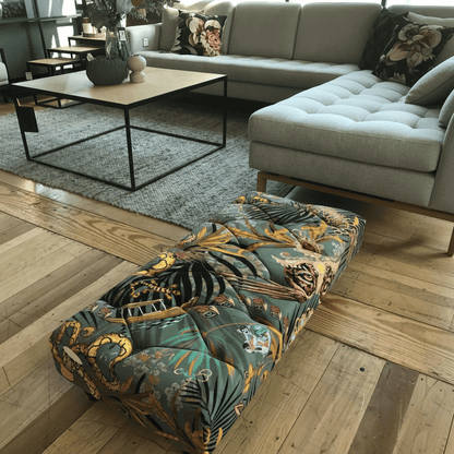 Bespoke Flat Rectangular Buttoned Footstool Bench UK bec - ISTOOLS